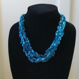 New Adjustable Ladder Ribbon Necklace - Turquoise